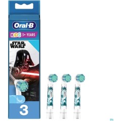 Oral-B Kids Star Wars Extra Toothbrush Head 3 Pack - Fun, Effective Cleaning for Young Jedi!